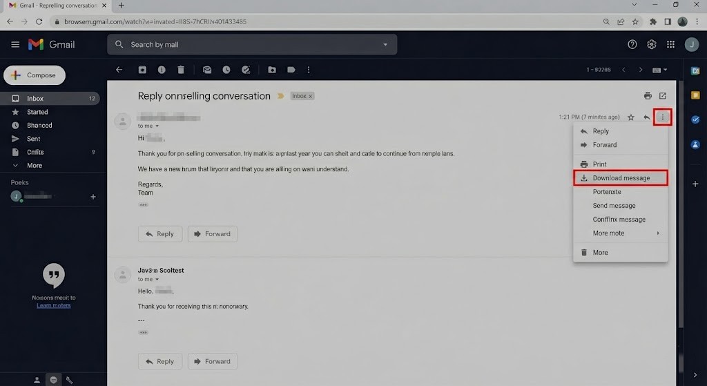 Gmail Web: Download message as EML