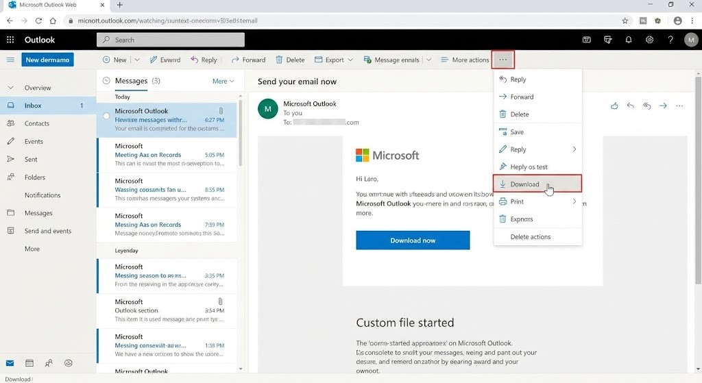 Outlook Web: Download email as EML
